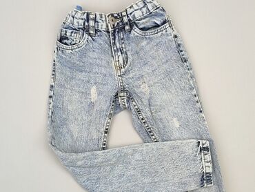 jeansy wysoki stan dziury: Jeans, Little kids, 7 years, 122, condition - Good