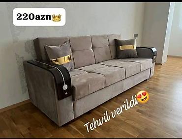 acılan divan: Üç nəfərlik, açılıb-yığılan divan. Yumşaq, toxuması zərif parça üzlük — 1