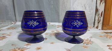 qab qaçaq: Qədəhlər, rəng - Göy, Şüşə, 2 ədədli dəst