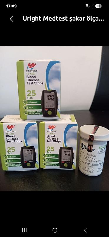qlükometr: Uright/Medtest qlükometr üçün test zolaqları - Model: Medtest TD‑4267 — 1