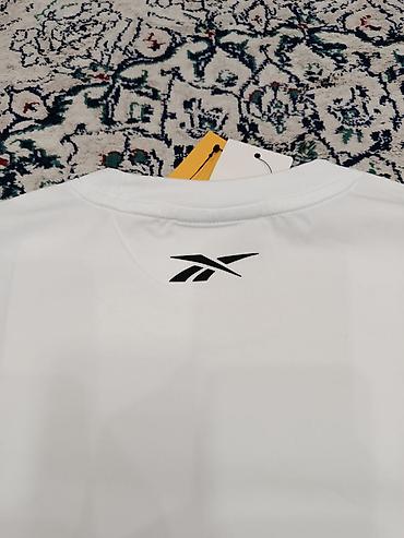 lining s: Мужская футболка, M, Reebok, Новый, цвет - Белый, Бесплатная доставка — 4