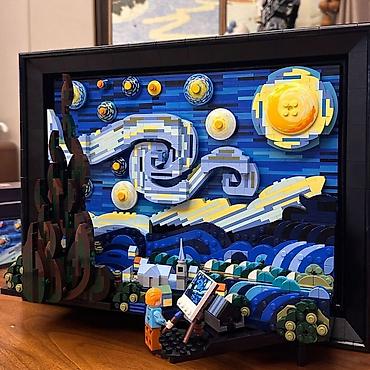 Сүрөттөр жана портреттер: LEGO Art “Звёздная ночь” — объёмная интерпретация картины Винсента ван — 3
