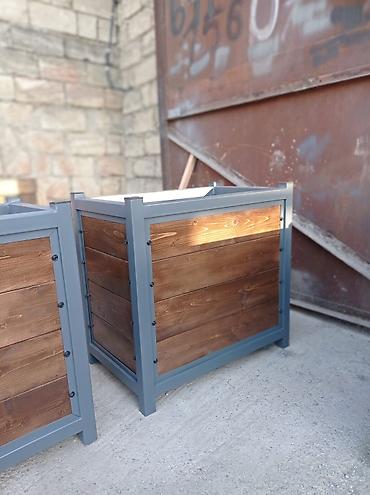 pustə agaci satilir: Metal karkaslı taxta dekorativ gülbəçə/qutu - Material: qalın divarlı — 5