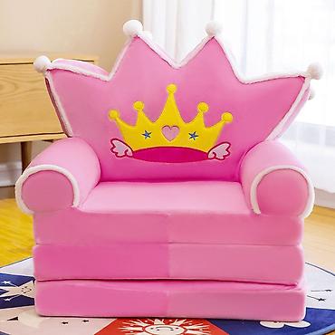 vitorog nocni ormaric: Foteljica za decu PINK PRINCESS CROWN – roze Šifra proizvoda: B024-130 — 1