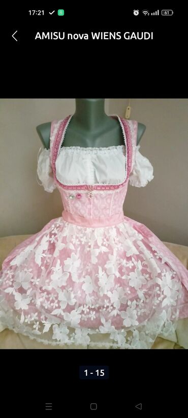 haljine sa 3d cvetovima: S (EU 36), bоја - Roze, Drugi stil, Kratkih rukava