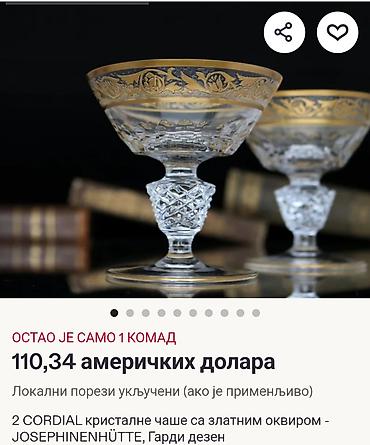 Ostali antikviteti: Luksuzne kristal case za vino1955/56 god,rucni rad — 5