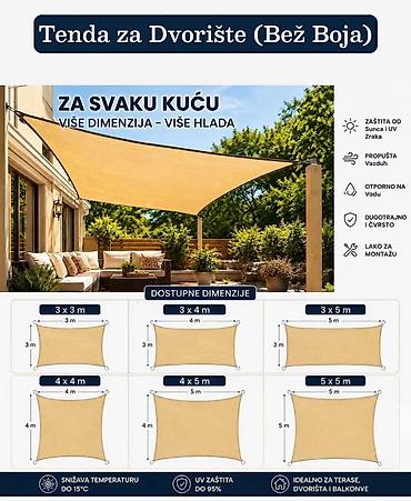 Suncobrani, tende i paviljoni: Karakteristike: • Oblik: pravougaona (dostupne i druge varijante) • — 8