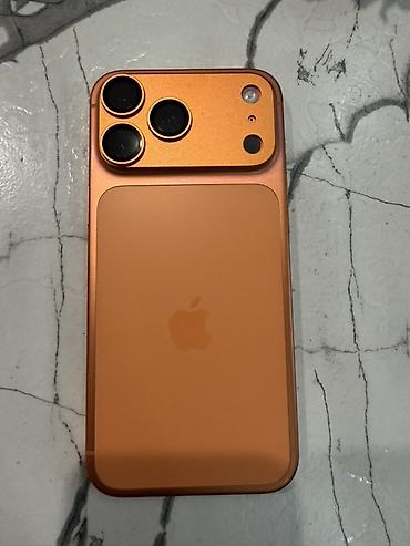 aiphone 13: IPhone 17 Pro Max, Б/у, 256 ГБ, Оранжевый, Защитное стекло, Чехол, Коробка, 96 % — 1