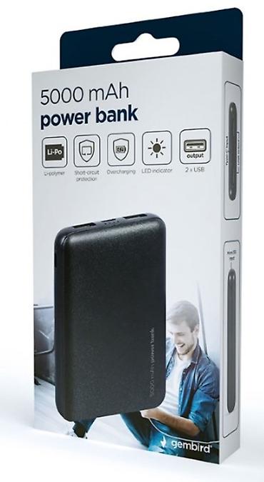 Eksterne baterije: Powerbank PB05-02 Gembird, 5000mAh, USB, Micro USB, USB Type C, crni — 2