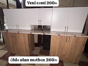 Mətbəx mebeli dəsti - Ölçü: 225 sm - Qiymət: 260 AZN - Üst hissə: ağ