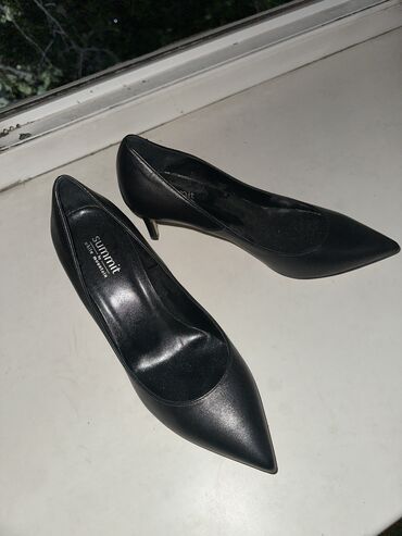 реставрация каблука обтянутого кожей: Туфли 39, цвет - Черный