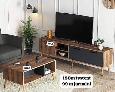 kitab rəf: Məhsul: TV stendi və jurnal masası dəsti - TV stendi: 180 sm - Jurnal — 1