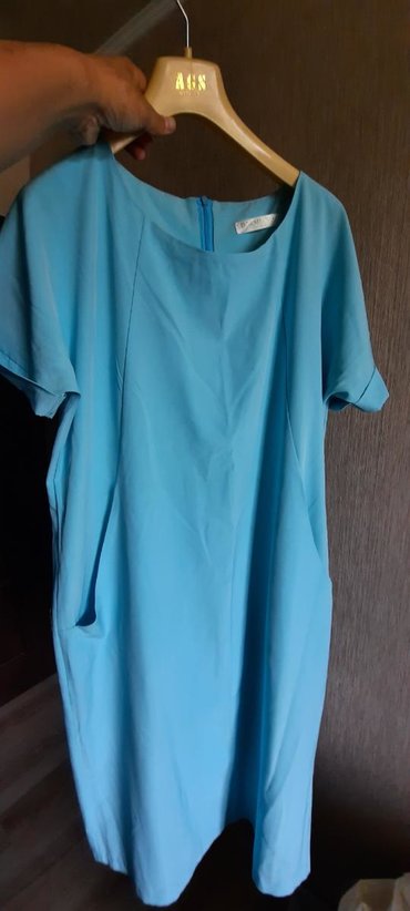 платье свободное: XL, цвет - Голубой