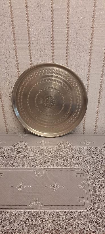 caynı servis: Metaldan düz dairəvi sinilər (toxma naxışlı) - Material: paslanmayan — 1