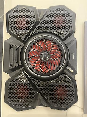 kontakt notebook: RGB işıqlı noutbuk soyuducu stend - 5 fanlı güclü soyutma sistemi — 5