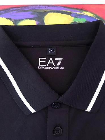 Поло: Мужское поло, Ea7, 2XL, цвет - Черный — 2