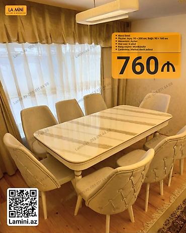 Ev və bağ: Məhsul: Masa dəsti Xüsusiyyətlər: - Ölçülər: Açıq 90 x 200 sm, Bağlı — 1