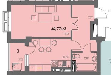 Продажа квартир: 1 комната, 41 м², Индивидуалка, 3 этаж, ПСО (под самоотделку)