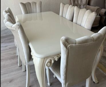 Digər restoran, kafe avadanlığı: Qonaq otağı üçün, İşlənmiş, Dördbucaq masa, 6 stul