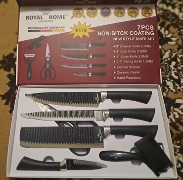 Bıçaqlar: Royal Home 7 parça mətbəx dəsti Tərkib: - 1 ədəd iri aşpaz bıçağı - 1 — 10