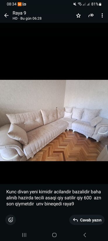 Mebel: Künc divan