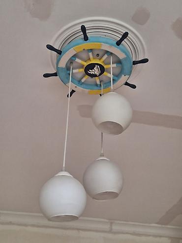 Ev üçün dekor: Çılçıraq, 3 lampa, Taxta — 1