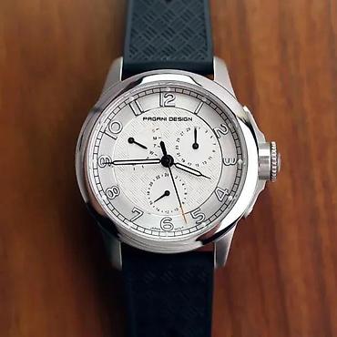 Ručni satovi: PAGANI DESIGN PD-1780 - 40mm - Bela - Seiko VK88 Potpuno nov muški — 2