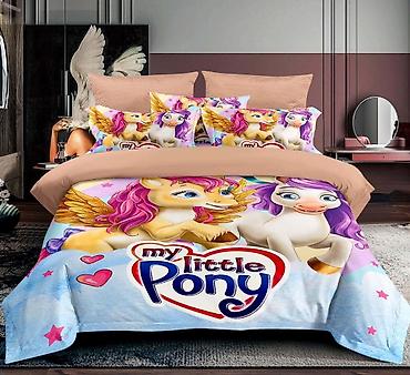 Posteljina: Dečija posteljina sa printom crtanih junaka. Set od 3 dela. Više — 12