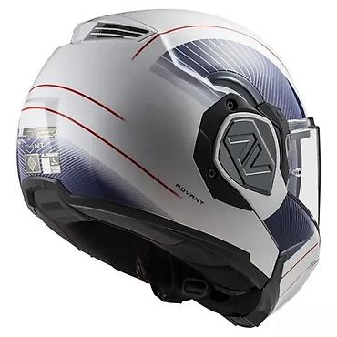 harko koke: LS2 Advant preklopna moto kaciga – grafika bela/siva sa crvenim — 4