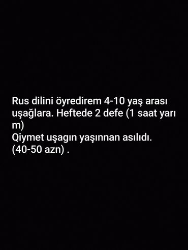 3 ayliq ingilis dili kurslari: Uşağlarına rus dilini öyretmek isteyenlerin nezerine