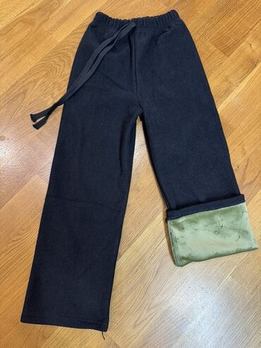 Women's Pants: Тёплые детские/универсальные брюки из вельвета - Цвет: чёрный -