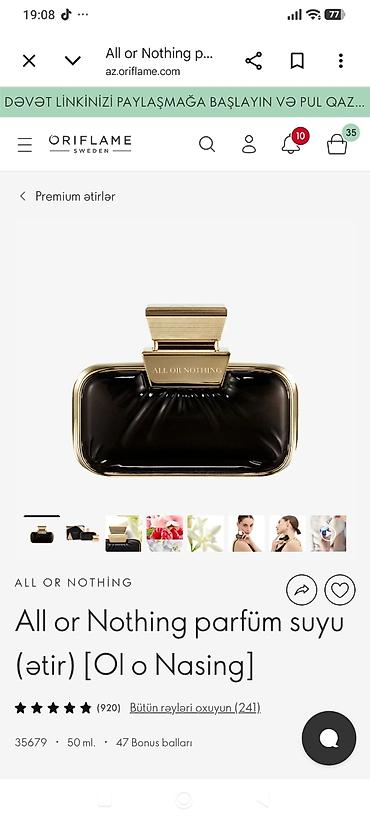 Oriflame Sweden – All or Nothing parfum suyu (ətir) - Kategoriya