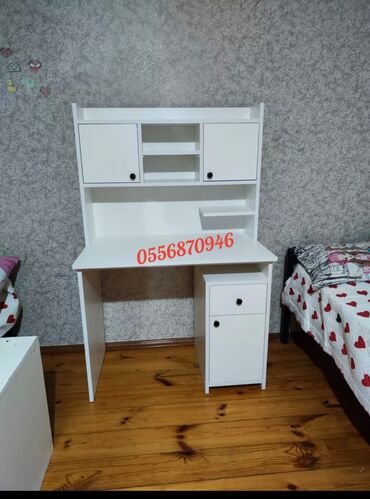 Uşaq masaları: Oğlan və qız üçün, Yeni, Siyirməli, Yazı masası, Stulsuz — 20