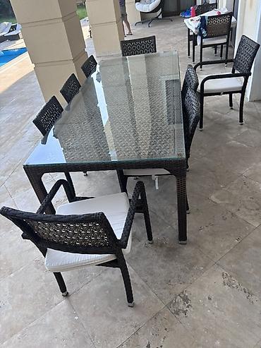 Mebel: Açıq hava mebel dəsti – rattan üslubunda - Günəşlənmə şezlonqları: 4 — 7