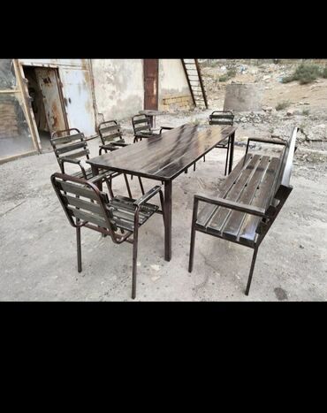 Bağ, çöl masa və oturacaq dəstləri: Bag heyet stol stlu cixdi satiwa toz boya ile kiraskalanir 4 neferik — 2