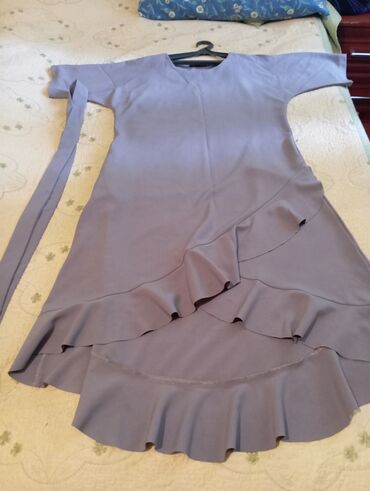 платье халат макси: Повседневное платье, Made in KG, Лето, Длинная модель, Прямое, XL (EU 42)
