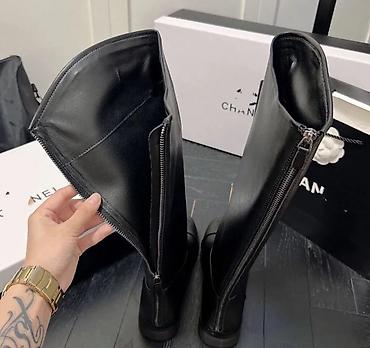 Сапоги: Сапоги, 38, 38.5, 39, Chanel, Новый, цвет - Черный, Самовывоз, Платная доставка — 2