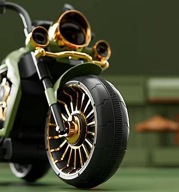 harley davidson: 🛵Retro 2388 Elektrik Uşaq Motosikleti 💚 Retro dizaynı və möhtəşəm — 7