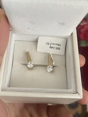 Серьги, Проба 585, Циркон, Женские, Б/у