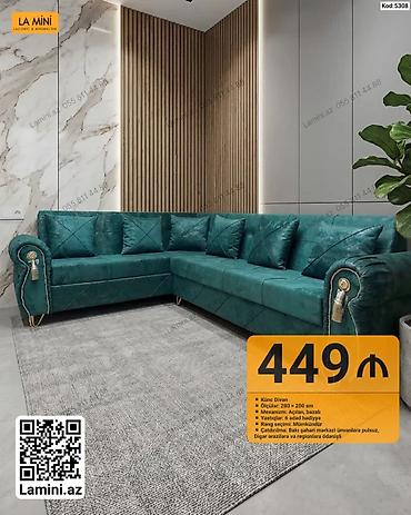 Диваны: Künc divan – Kod: 5308 - Ölçü: 280 × 200 sm - Mexanizm: Açılan — 1