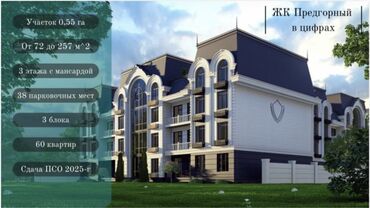 Продажа квартир: 2 комнаты, 72 м², Элитка, 2 этаж, ПСО (под самоотделку) — 1