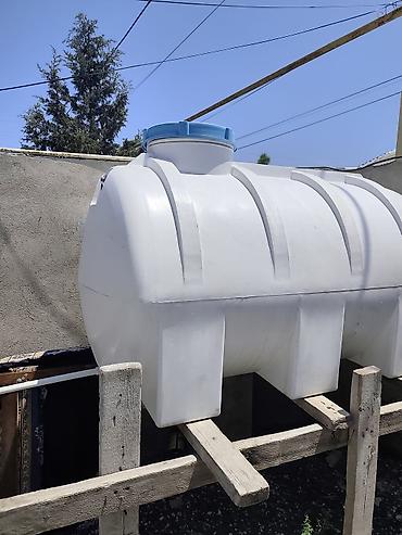 Все для дома и сада: Ağ rəngli horizontal plastik su çəni - Material: qalın divarlı — 4
