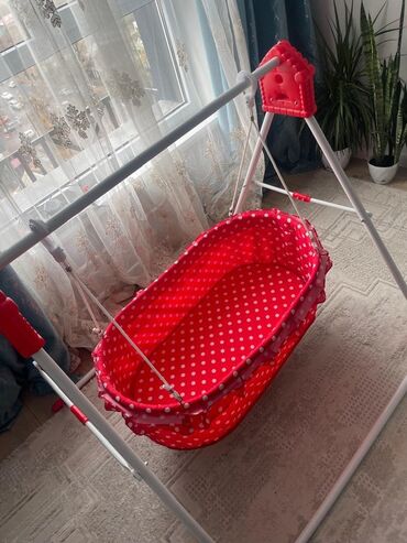 защита в кроватку: Люлька, Качалка, Металл, цвет - Красный