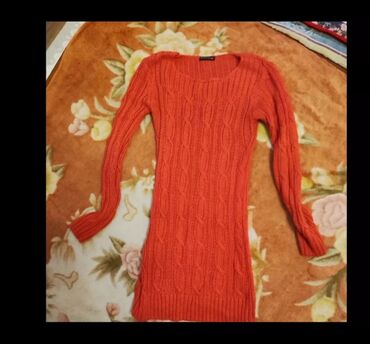 Мом: Женский свитер, Длинная модель, Шерсть