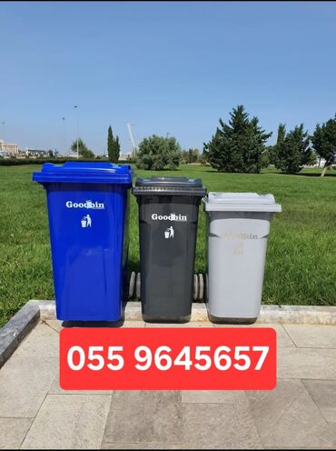 Tullantı qabları: Məişət Tullantı qutuları. 20 lt den 1100 lt qeder movcuddur. Plastik — 18