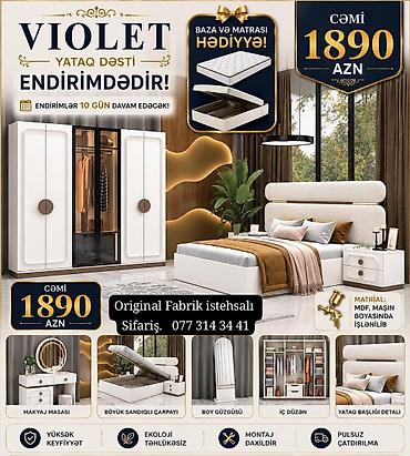 kunc divan satiram: VIOLET yataq dəsti – zərif dizayn və funksionallığın birləşməsi — 1