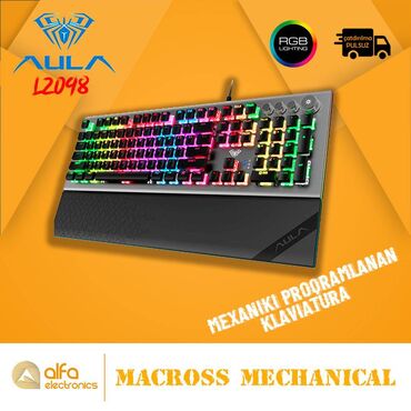 mexaniki klaviatura: "Gaming Zone" oyun klaviaturasi Aula Macro işıqlı Klaviatura "Aula