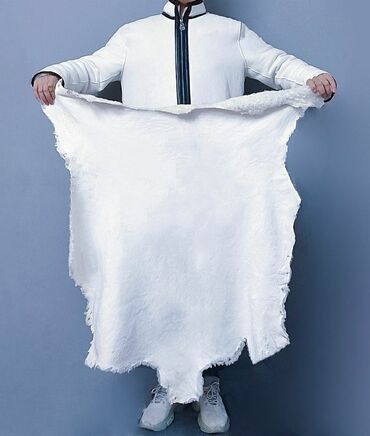 Брюки: Утеплённые рабочие штаны/полукомбинезон из овчины - Материал — 11