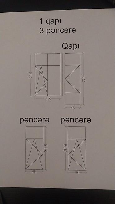 aluminium qapi pencere: Məhsul: Plasdik profil şüşəbənd/qapı–pəncərə sistemi (3 ədəd balkon — 5
