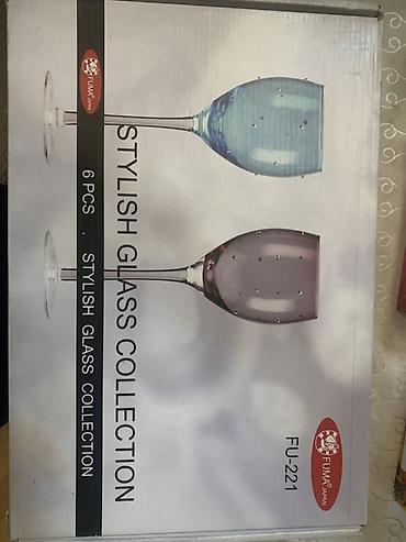 zangan glass: Qədəhlər, rəng - Mavi, Şüşə, 6 ədədli dəst, Yaponiya — 1